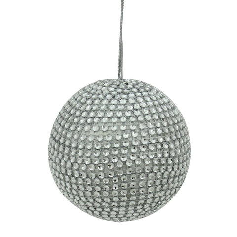 3.25" Glamorous Silver Rhinestone Christmas Ball Ornament