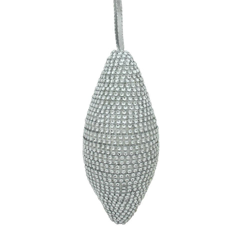 7.25" Glamorous Silver Rhinestone Finial Christmas Ornament