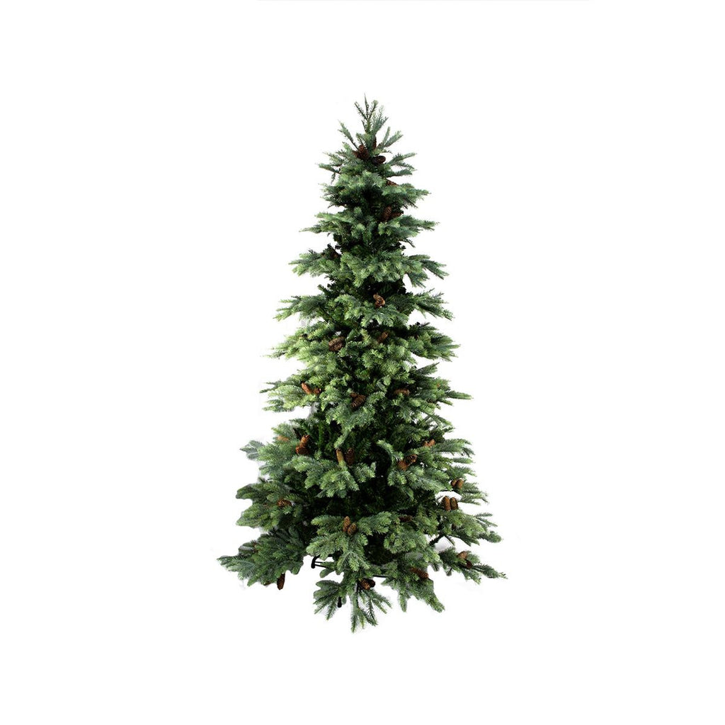 7' New England Pine Medium Artificial Christmas Tree with Pine Cones - Unlit