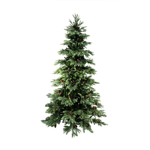 10' Pre-lit New England Pine Medium Artificial Christmas Tree with Pine Cones - Clear Lights