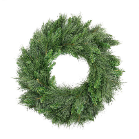 30" Realistic Mixed Long Needle Pine Artificial Christmas Wreath - Unlit