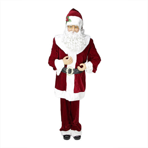 Huge 6 Foot Life-Size Decorative Plush Christmas Santa Claus Figure - Sitting or Standing