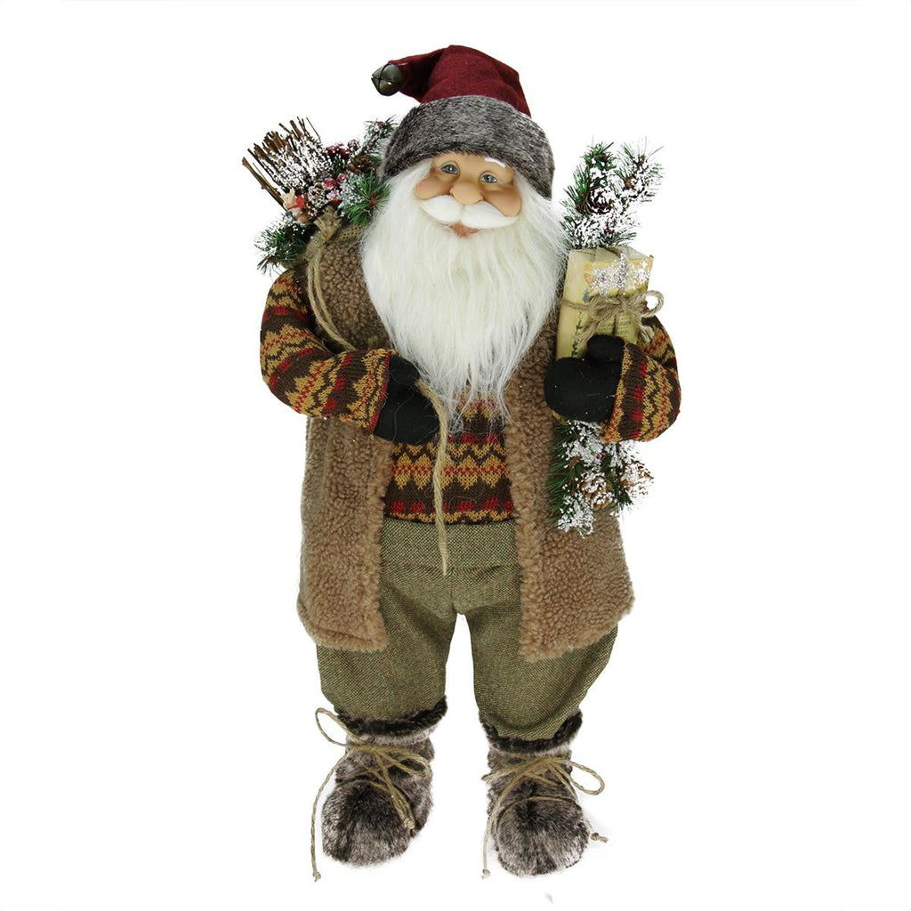 24" Country Rustic Standing Santa Claus Christmas Figure