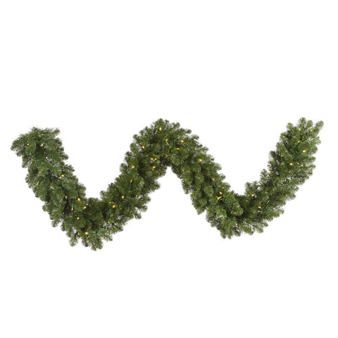 50' x 14" Pre-Lit Grand Teton Commercial Length Artificial Christmas Garland - Warm White LED Lights