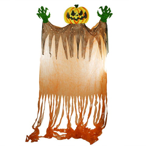 11' Scary Jack-o'-Lantern with Monster Hands Hanging Halloween Decoration