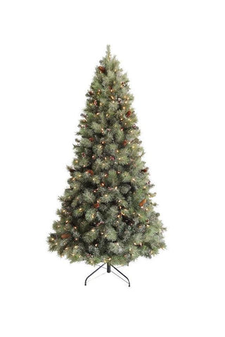 7.5' Pre-Lit Frosted Arctic Mist Medium Artificial Christmas Tree - Clear Lights