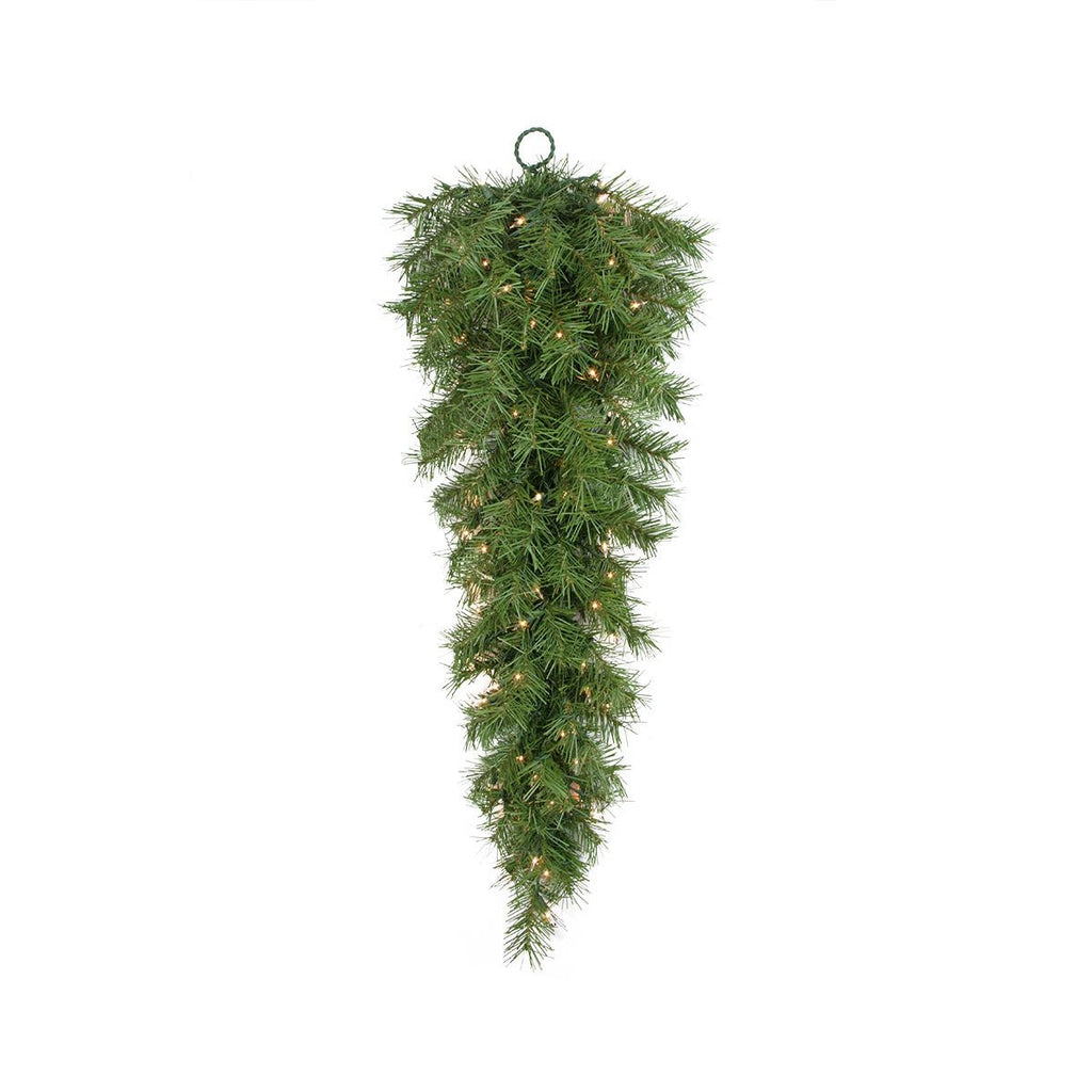 36" Pre-Lit Northern Frasier Fir Artificial Christmas Teardrop Swag - Clear Lights