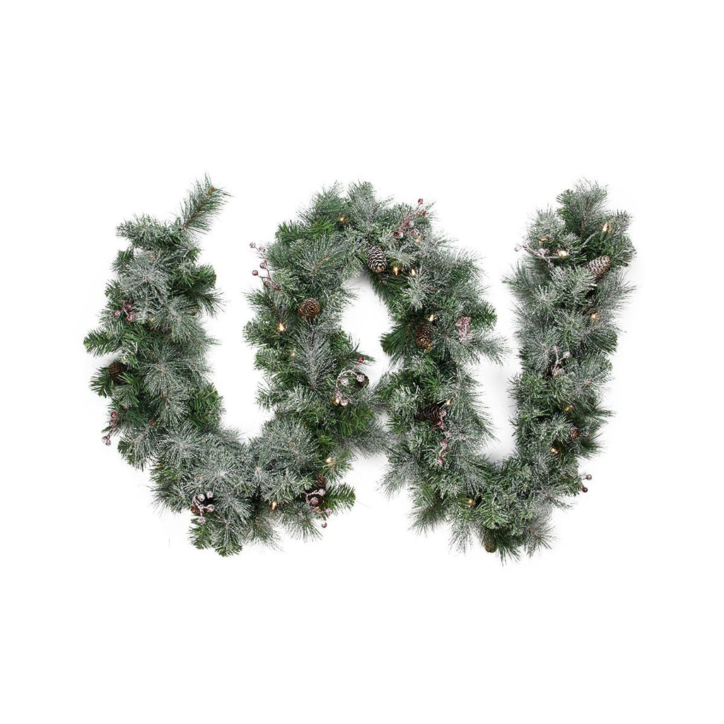 9' x 10" Pre-Lit Frosted Arctic Mist Artificial Christmas Garland - Clear Lights