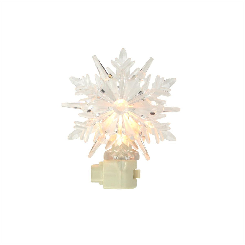 5.75" Icy Crystal Decorative Clear Snowflake Christmas Night Light