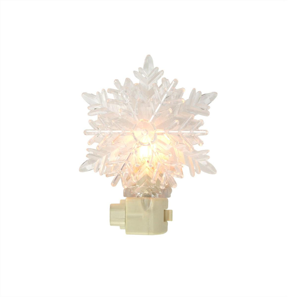 5.75" Icy Crystal Decorative Clear Snowflake Christmas Night Light