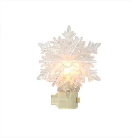 5.75" Icy Crystal Decorative Clear Snowflake Christmas Night Light