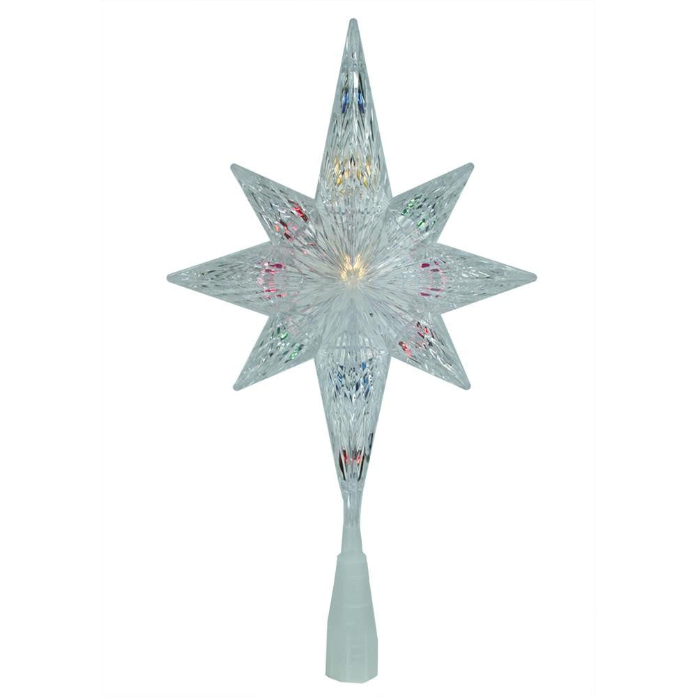 11" Lighted Clear Crystal Star of Bethlehem Christmas Tree Topper - Multi-Color Lights