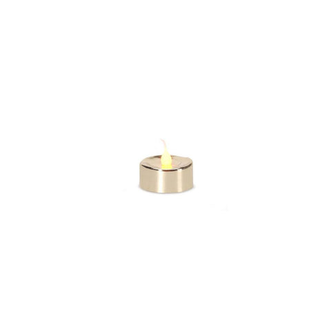 Pack of 4 LED Lighted Battery Operated Flicker Flame Gold Christmas Tea Light Candles