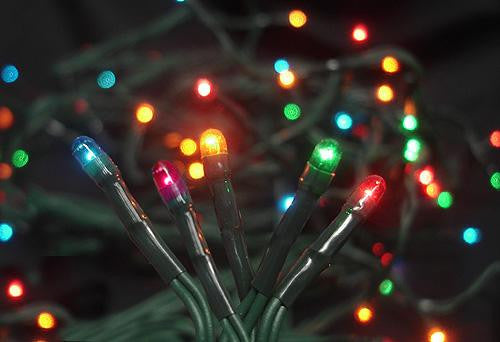 Set of 20 Battery Operated Multi-Color Micro Rice Christmas Lights - Green Wire