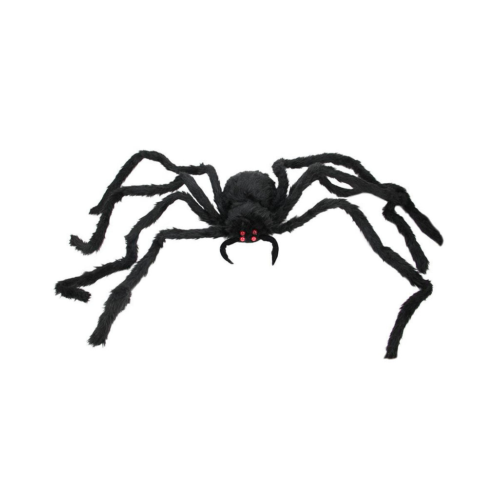 44" Battery Operated LED Lighted Creepy Black Spider Halloween Decoration