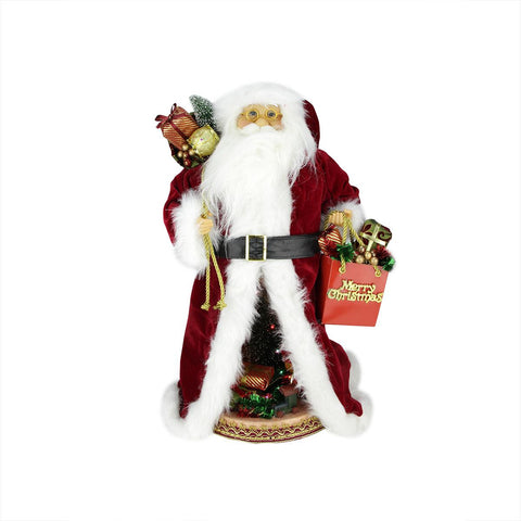 20" Battery Operated Musical Standing Santa Claus Figure with LED Lighted Christmas Scene