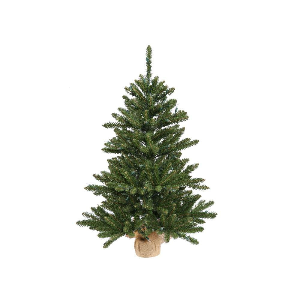 2' Anoka Pine Artificial Christmas Tree with Burlap Base - Unlit