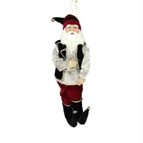 22" Enchanted Black and Red Poseable Whimsical Christmas Elf Figure