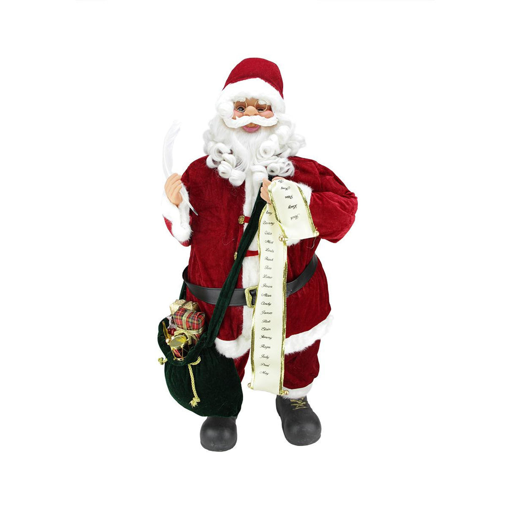 32" Animated and Musical Battery Operated Standing Santa Claus Christmas Figure with Nice List