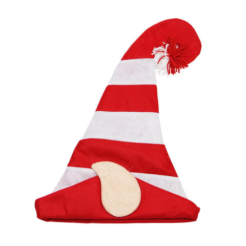 17" Red and White Peppermint Striped Christmas Elf Hat