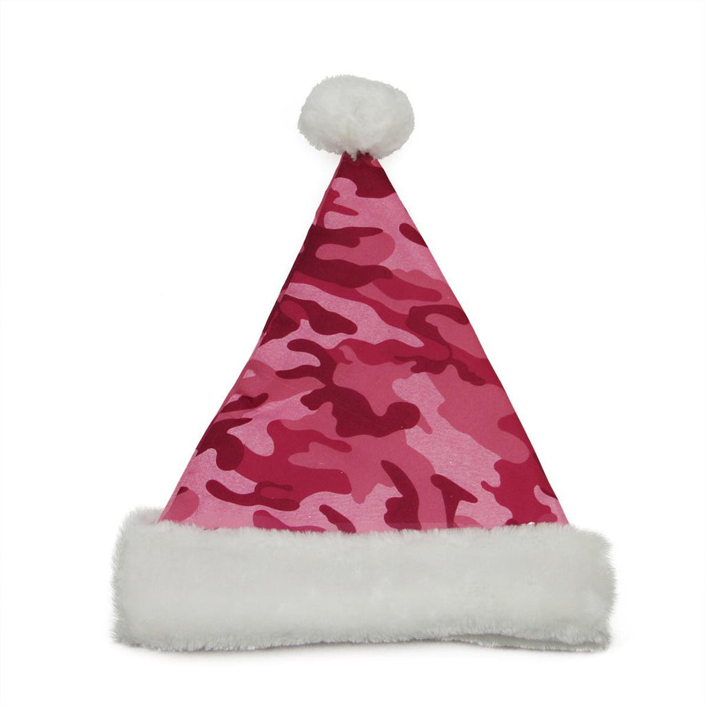 14" Pink Camouflage Christmas Santa Hat - Medium