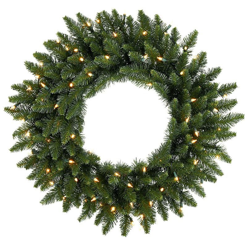 24" Pre-Lit Eastern Pine Artificial Christmas Wreath - Clear Lights