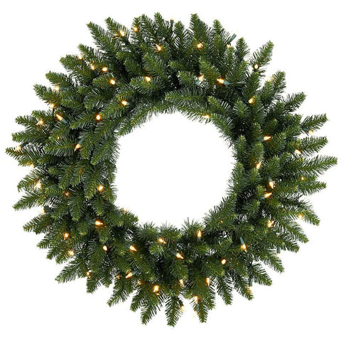 24" Pre-Lit Eastern Pine Artificial Christmas Wreath - Clear Lights