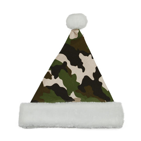 14" Green Camouflage Christmas Santa Hat - Medium