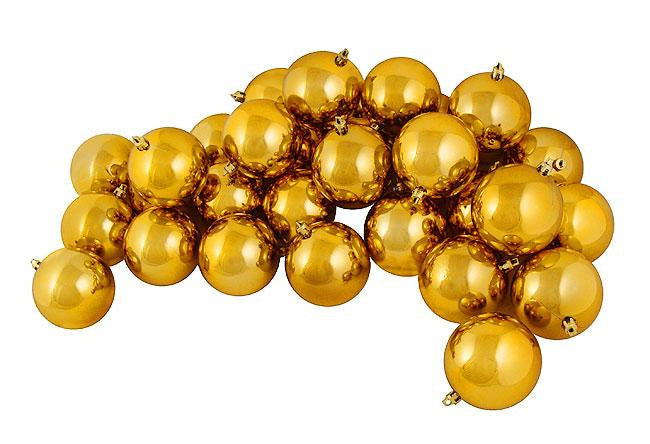 60ct Shiny Antique Gold Shatterproof Christmas Ball Ornaments 2.5" (60mm)