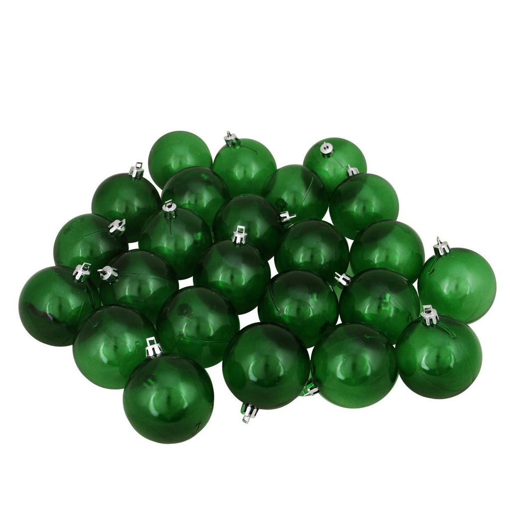 32ct Green Transparent Shatterproof Christmas Ball Ornaments 3.25" (80mm)