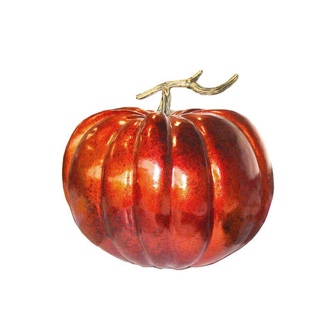 10.25" Autumn Harvest Metallic Bronze Orange Pumpkin Thanksgiving Fall Decoration