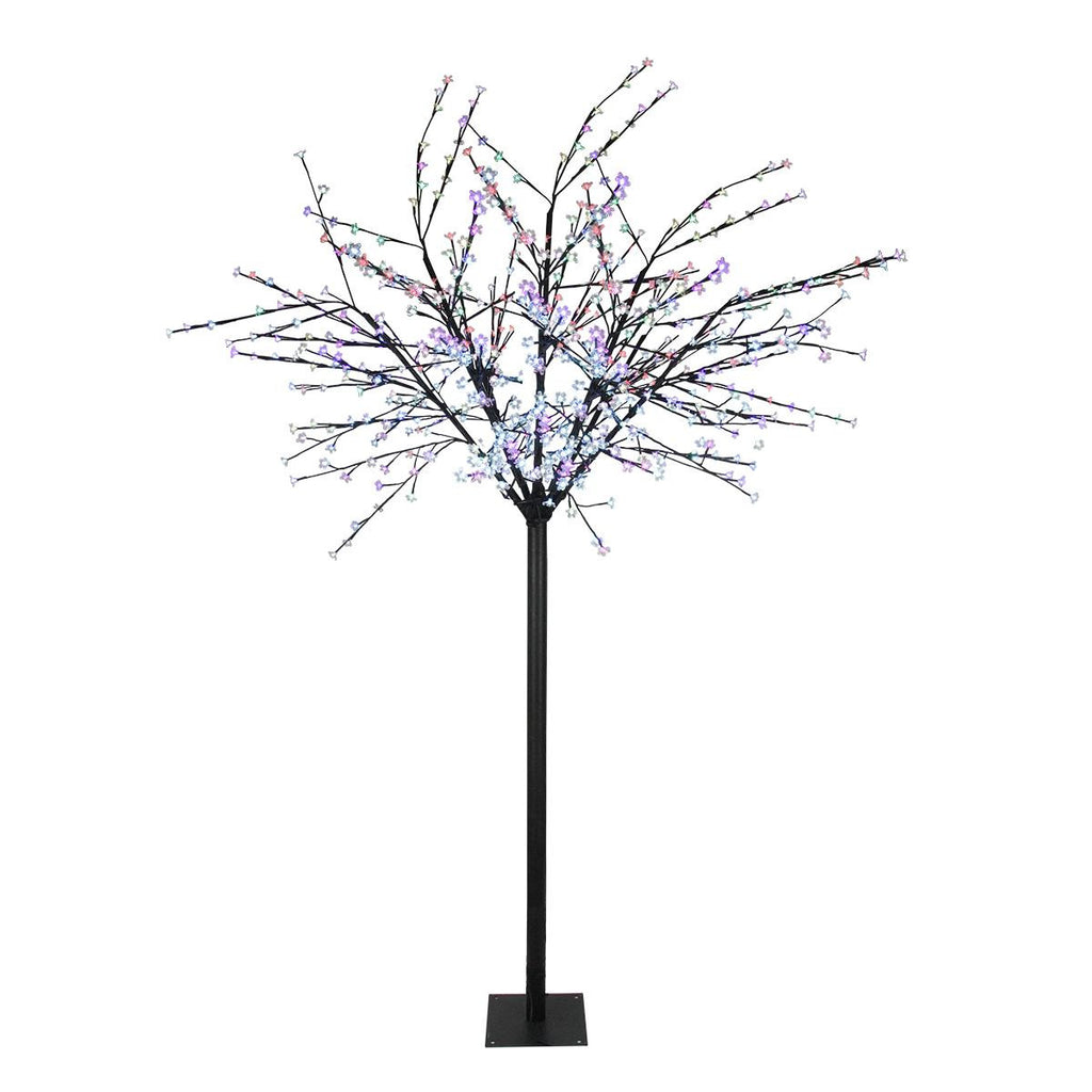 8' LED Lighted Commercial Cherry Blossom Flower Tree - Multi Color-Changing Lights