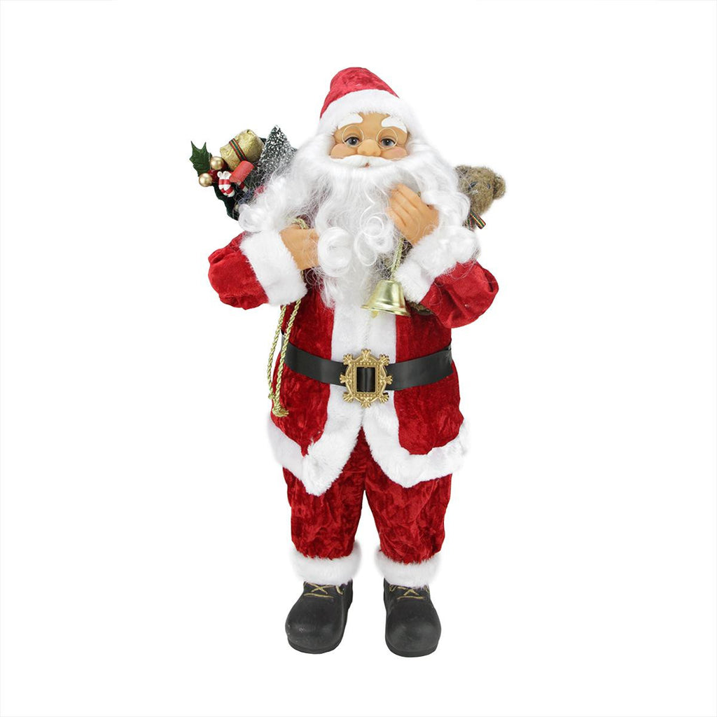 24" Classic Traditional Red and White Standing Santa Claus Christmas Figure