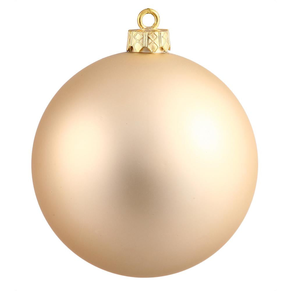 Shatterproof Matte Champagne Christmas Ball Ornament 4" (100mm)