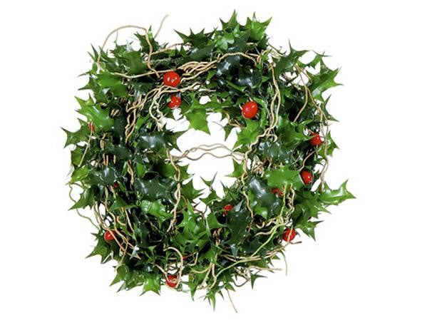 5" Mini Holly Berry Artificial Christmas Wreath - Unlit