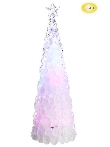 18.5" Icy Crystal Cone Tree Multi Color LED Lighted Christmas Tree Figure