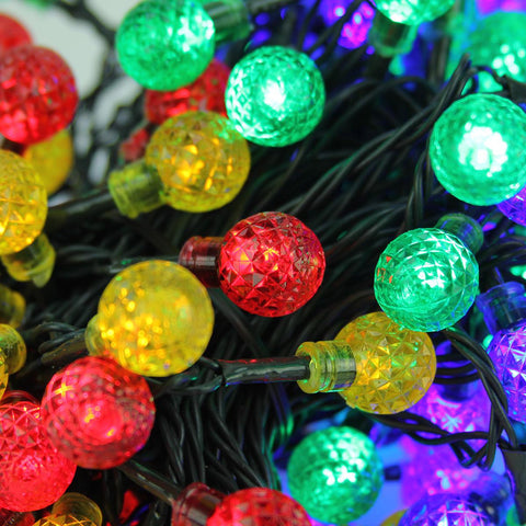 Set of 240 Multi-Color LED G20 Globe Christmas Lights - Green Wire