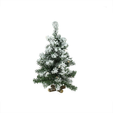 20" Pre-Lit Frosted Pine Battery Operated Artificial Christmas Tree - Warm Clear LED Lights