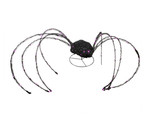 Giant 98" LED Lighted Spooky Halloween Spider Yard Art Decoration with Blinking Purple Lights