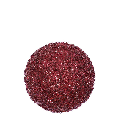 4ct Burgundy Red Sequin and Glitter Drenched Christmas Ball Ornaments 4" (100mm)