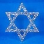 36" Oversized Lighted Star of David Hanukkah Window Silhouette Decoration