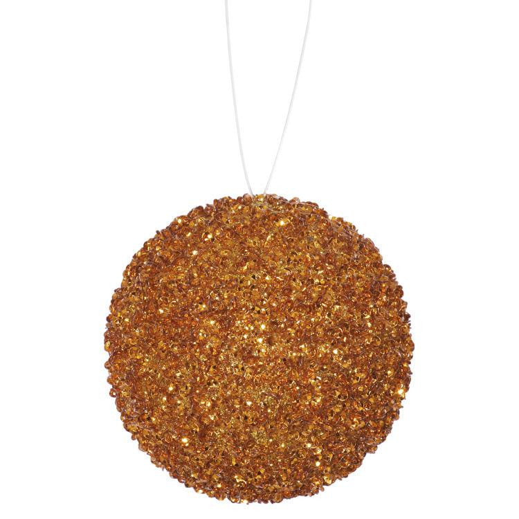 3ct Orange Sequin and Glitter Drenched Christmas Ball Ornaments 4.75" (120mm)