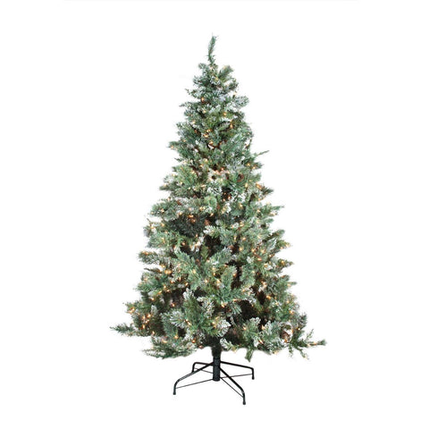 7.5' Pre-lit Snow Mountain Pine Artificial Christmas Tree - Clear Lights