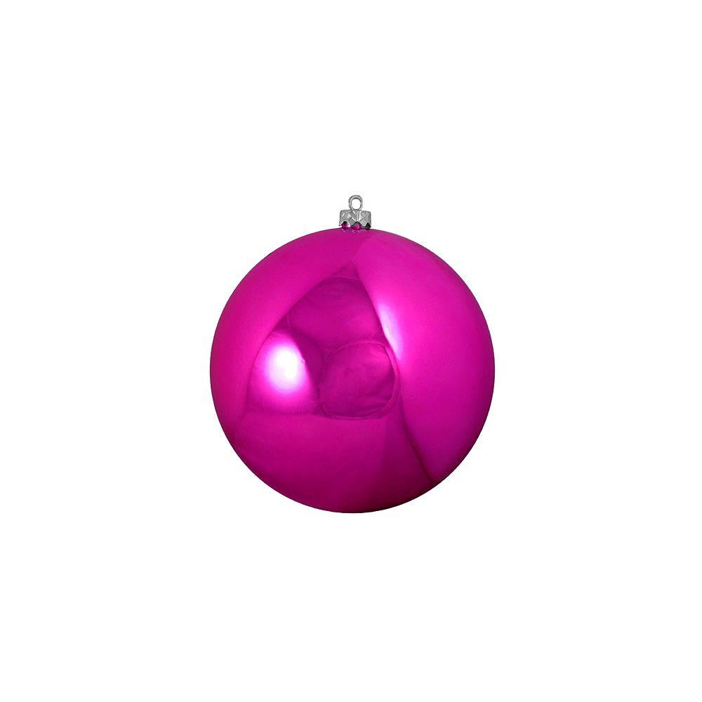 Shatterproof Shiny Pink Magenta Christmas Ball Ornament 10" 250mm