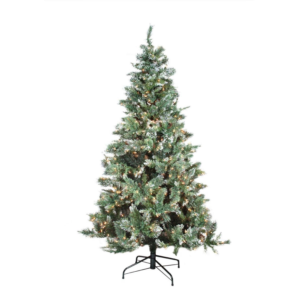 6.5' Pre-lit Snow Mountain Pine Artificial Christmas Tree - Clear Lights