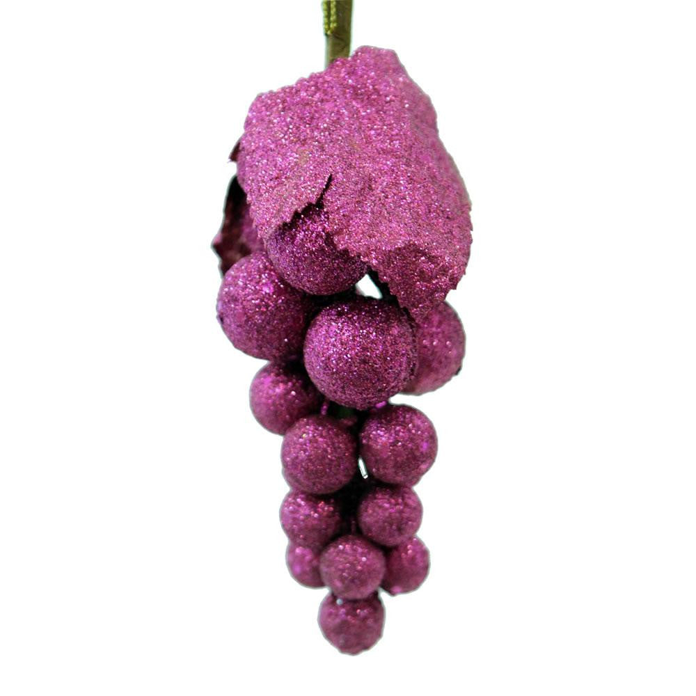 6.5" Burgundy Red Glittered and Sequined Grape Cluster Christmas Ornament