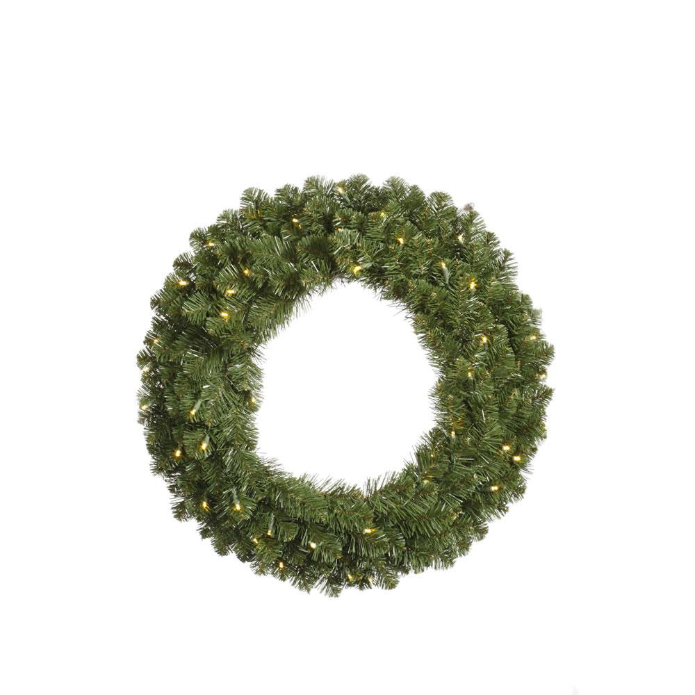 6' Pre-Lit Grand Teton Commercial Artificial Christmas Wreath - Clear Dura-Lit