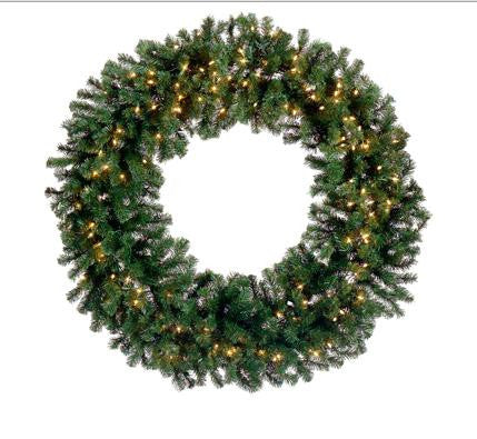 72" Pre-Lit Deluxe Windsor Pine Artificial Christmas Wreath - Clear Lights