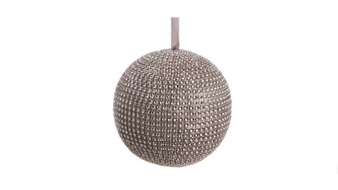 5.5" Silent Luxury Light Bronze Rhinestone Christmas Ball Ornament