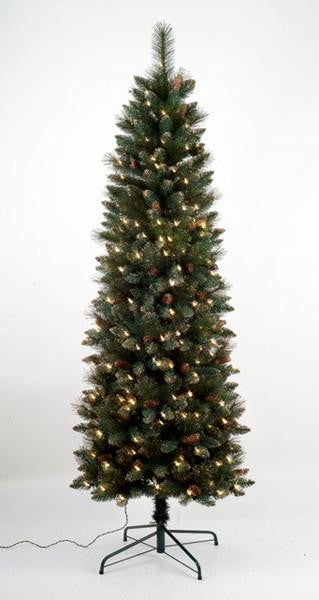 7' Pre-Lit Yorkville Pine Pencil Artificial Christmas Tree - Clear Lights